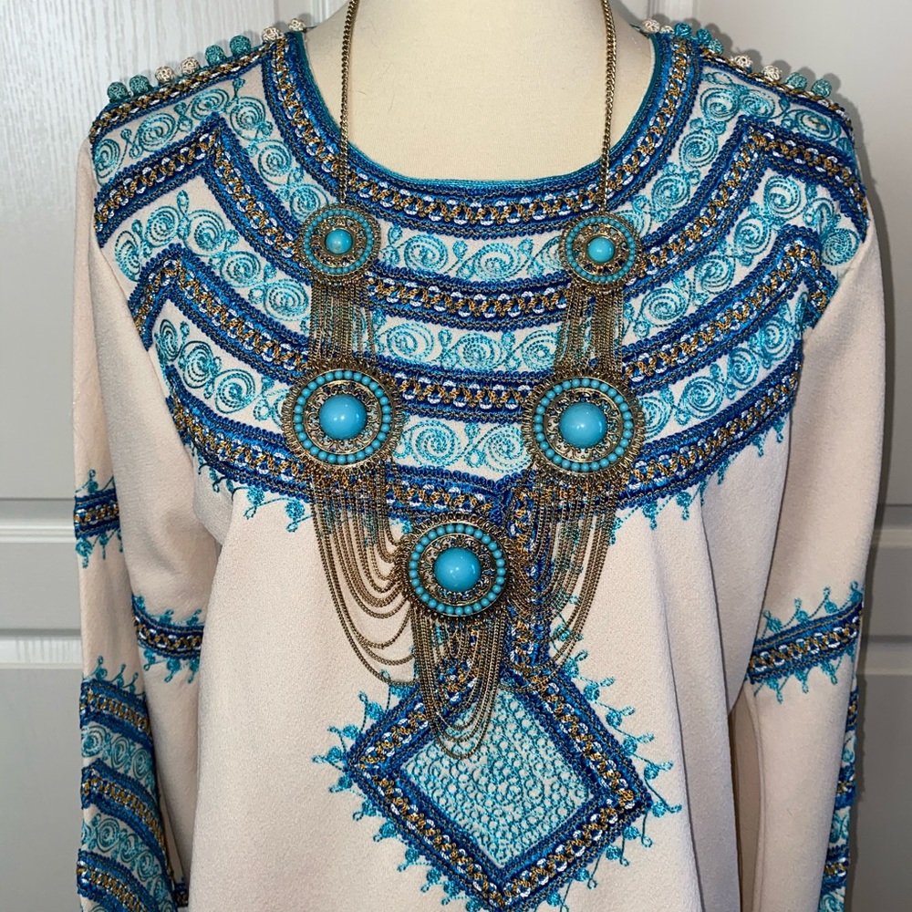 Vintage 60’s /70’s, handmade embroidered caftan kaftan - Picture 2 of 16